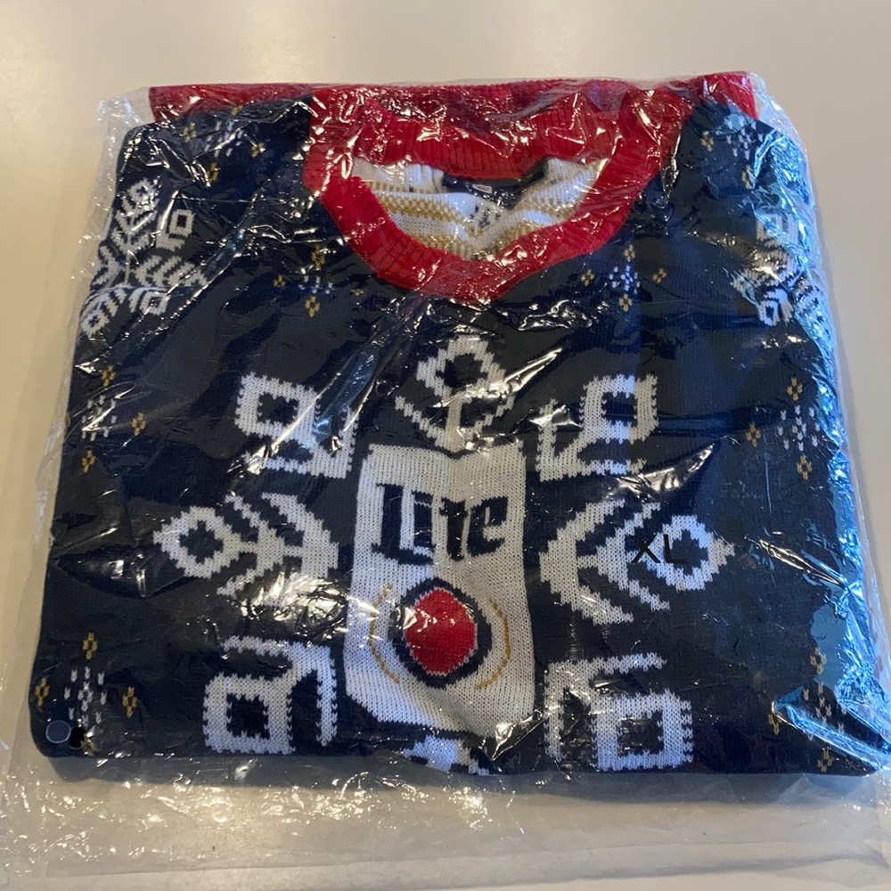 Miller Lite ugly Christmas sweater XL